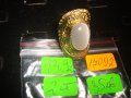 ПОЗЛАТЕН РЕТРО АРТ ПРЪСТЕН с ГОЛЯМ ПОЛИРАН ЛУНЕН КАМЪК с ЕФЕКТ КОТЕШКО ОКО 17092, снимка 6