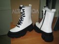 Дамски боти /кубинки/ м.6002 бяли и черни-намаление, снимка 4