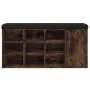 vidaXL Пейка за обувки, опушен дъб, 102x32x50 см, инженерно дърво, снимка 5