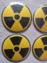 Кръгли метални цветни стикери с лого на радиоактивност за тас джанта на кола автомобил джип ван бус , снимка 2
