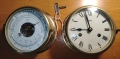 Месингов корабен часовник и барометър с термометър Schatz -Германия, снимка 1