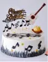 Happy Birthday ноти китара музикален музика топери топер брокатен картон украса декор за торта парти, снимка 2