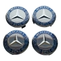 75мм Капачки за джанти за Мерцедес Mercedes-Benz - ТЪМНО сини, снимка 1