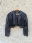 Vintage дамско кожено яке 80s черно XL , снимка 1