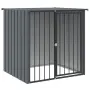 vidaXL Къща за куче с покрив черна 110x103x109 см поцинкована стомана, снимка 1