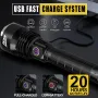 PFSN фенер LED супер ярък - 6000 лумена USB C акумулаторно фенерче с 400M дълъг лъч, водоустойчив, снимка 4