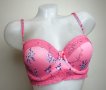 75В нов с етикет розов сутиен с флорални мотиви, снимка 1