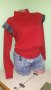 модерна дамска блузка в червен цвят, в три размера, снимка 1 - Други - 42493765