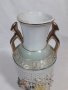 Ажурна порцеланова ваза с позлата ръчна изработка, снимка 1 - Вази - 34519469