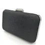 Официална дамска чанта клъч черна с едър брокат твърда, снимка 2