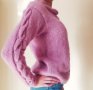 Ръчно плетена блуза в лилав цвят, снимка 5