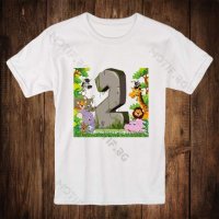 Детска тениска за рожден ден на тена сафари / джунгла, снимка 1 - Детски тениски и потници - 31881413