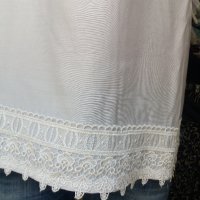 КРАСИВА удължена бяла риза/блуза, обшита с перли - размер Л/ХЛ , снимка 5 - Ризи - 37100888