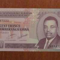 100 франка 2011 година, Бурунди - UNC, снимка 1 - Нумизматика и бонистика - 40545762