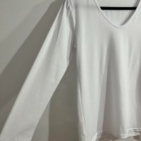 Еластична много мека блуза с дълъг ръкав в бяло, снимка 2 - Блузи с дълъг ръкав и пуловери - 42914456
