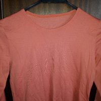 Дамска тънка блуза оранжеворозов цвят, снимка 2 - Блузи с дълъг ръкав и пуловери - 42849740
