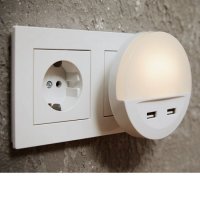 LED Нощна лампа за контакт със сензор LUNETTA 2xUSB LED/13W/230V, снимка 3 - Други стоки за дома - 37827263