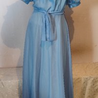 Официална дълга синя рокля р-р S, снимка 1 - Рокли - 40458737