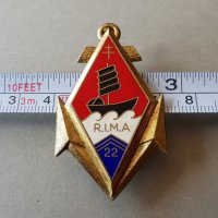 Френска военноморска емайлирана значка R.I.M.A 22 медал, снимка 6 - Колекции - 40285890