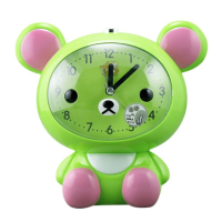 Детски настолен часовник със светлина и функция за будилник с батерии Мече, 15 х 16 см, снимка 4 - Дамски - 44750237