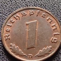 Две монети 1 райхспфенинг 1939г. Трети райх с СХВАСТИКА /5 гроша 1978г. Австрия орел Хералдика 22373, снимка 2 - Нумизматика и бонистика - 40637825