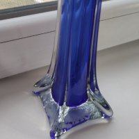 Много висока тясна ваза от цветно стъкло, снимка 2 - Вази - 44281049