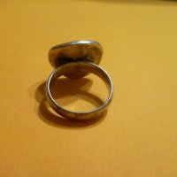 Марков сребърен пръстен с цвете, снимка 4 - Пръстени - 44446781