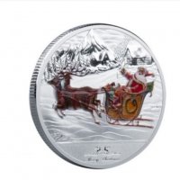 Дълбоко посребрена монета Коледа 90 микрона, снимка 1 - Нумизматика и бонистика - 34896052