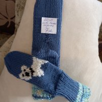 Ръчно плетени детски чорапи от вълна, ходило 20 см., снимка 2 - Детски якета и елеци - 44395595