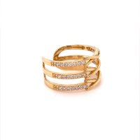 Златен дамски пръстен 3,64гр. размер:55 14кр. проба:585 модел:20123-6, снимка 3 - Пръстени - 42615622