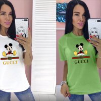 Тениска GUCCI Disney Mickey Mouse принт Модели,цветове и размери, снимка 8 - Тениски - 28097563