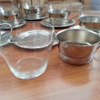 Руски чаши за чай стакани подстакани , снимка 4 - Антикварни и старинни предмети - 39915716