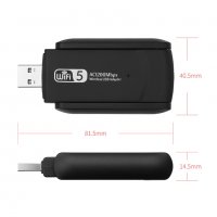 Безжичен мрежов адаптер двулентов USB 3.0 WiFi 1200Mbps, 802.11 AC , 2 антени, снимка 5 - Мрежови адаптери - 33704322