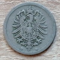 Германия 5 пфенига 1889  "D" - Мюнхен д35, снимка 2 - Нумизматика и бонистика - 33796589
