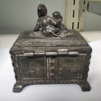 Красива антикварна кутия за бижута от Мюнхен 1920 г, снимка 4 - Антикварни и старинни предмети - 44424112