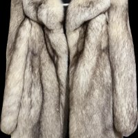 Луксозно кожено палто от лисица - естествен косъм, снимка 1 - Палта, манта - 44471826