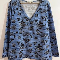 Макси много мека и силно еластична блузка в модерен флорален десен, снимка 1 - Блузи с дълъг ръкав и пуловери - 40057750