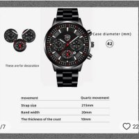 Комплект мъжки часовник DEYROS с кожна гривна, снимка 6 - Мъжки - 42747708