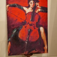 Голямо платно, принт "Червена симфония" от Андрю Атрошенко 60см/40см, снимка 4 - Картини - 31329217