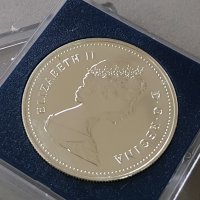 1 сребърен долар 1984 година Канада Елизабет II сребро в ТОП качество, снимка 2 - Нумизматика и бонистика - 35285180