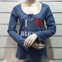 Нова дамска блуза с дълъг ръкав и трансферен печат I Love Bulgaria (Аз Обичам България), снимка 2 - Блузи с дълъг ръкав и пуловери - 29608607
