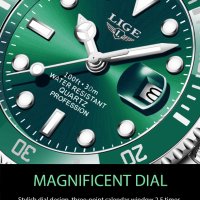 Нов! Mъжки кварцов часовник с японски механизъм LIGE (Submarine) , снимка 12 - Мъжки - 40436961