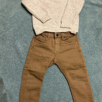 Нови дънки с пуловер  ZARA , 86 (12-18м), снимка 1 - Комплекти за бебе - 44708641