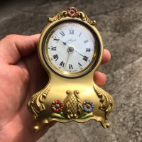 стар малък настолен часовник с латерна "Schmid" - WEST GERMANY , снимка 3 - Антикварни и старинни предмети - 40365309