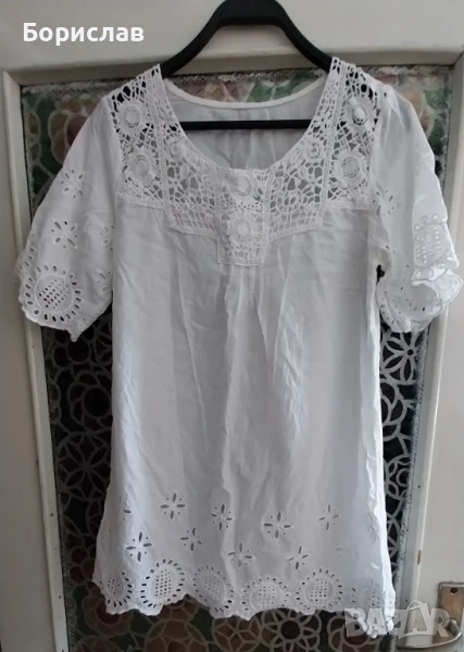 Плажна бяла рокля , снимка 1