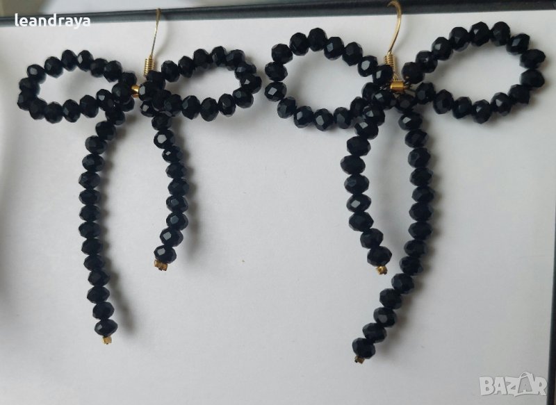 Обеци панделки черни, снимка 1