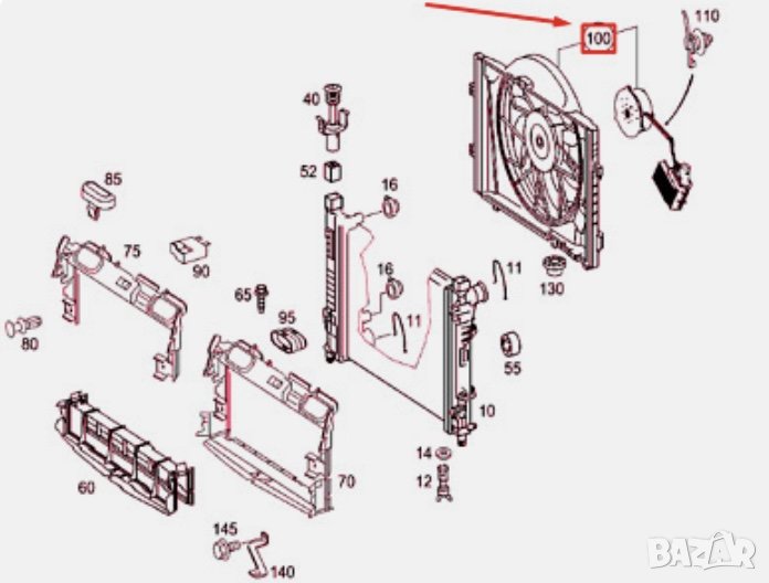 Перка мерцедес ЦЛЦ CLC CL203 охладителна перка мотор , снимка 1