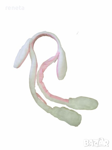 Аксесоар диадема, Заешки уши, Подвижни, Светещи, Бяло, снимка 1