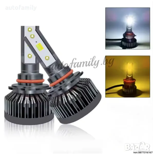 9006(HB4) LED 72W, 6000lm,3000k/6000k,12V - V2, снимка 1