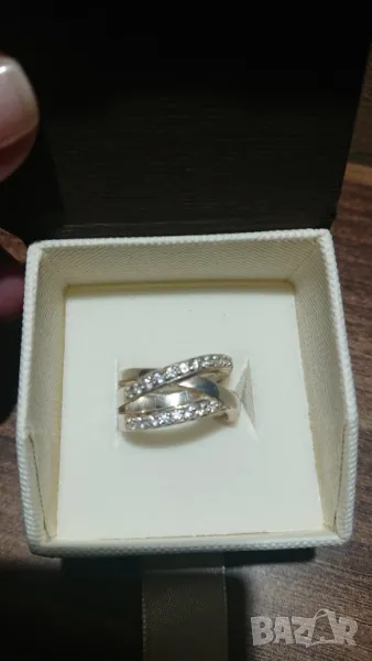сребърен пръстен с цирконии, снимка 1